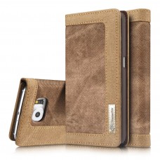 Samsung Galaxy S7 - CaseMe Vintage Denim Material Stand Wallet Protective Phone Cover Case - Brown